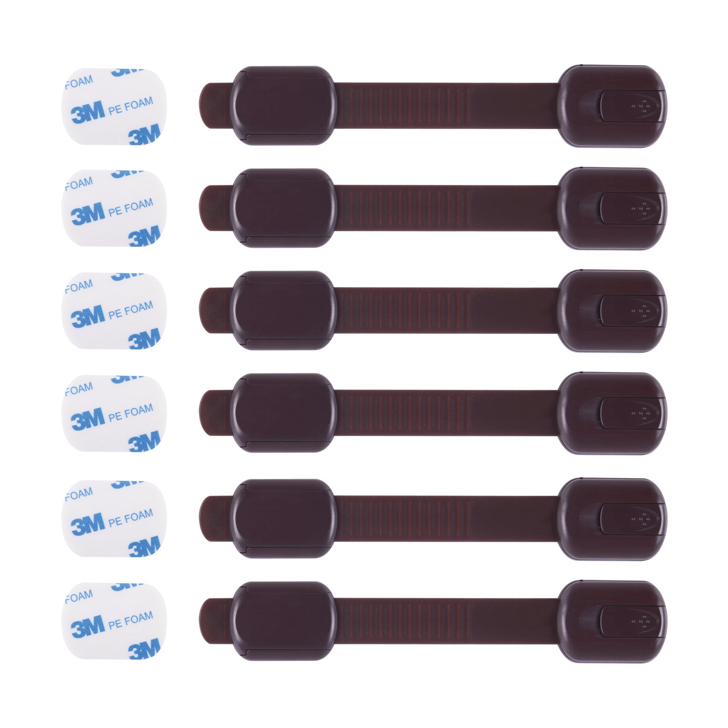 CUTESAFETY Child Safety Locks Brown (6 Pack)