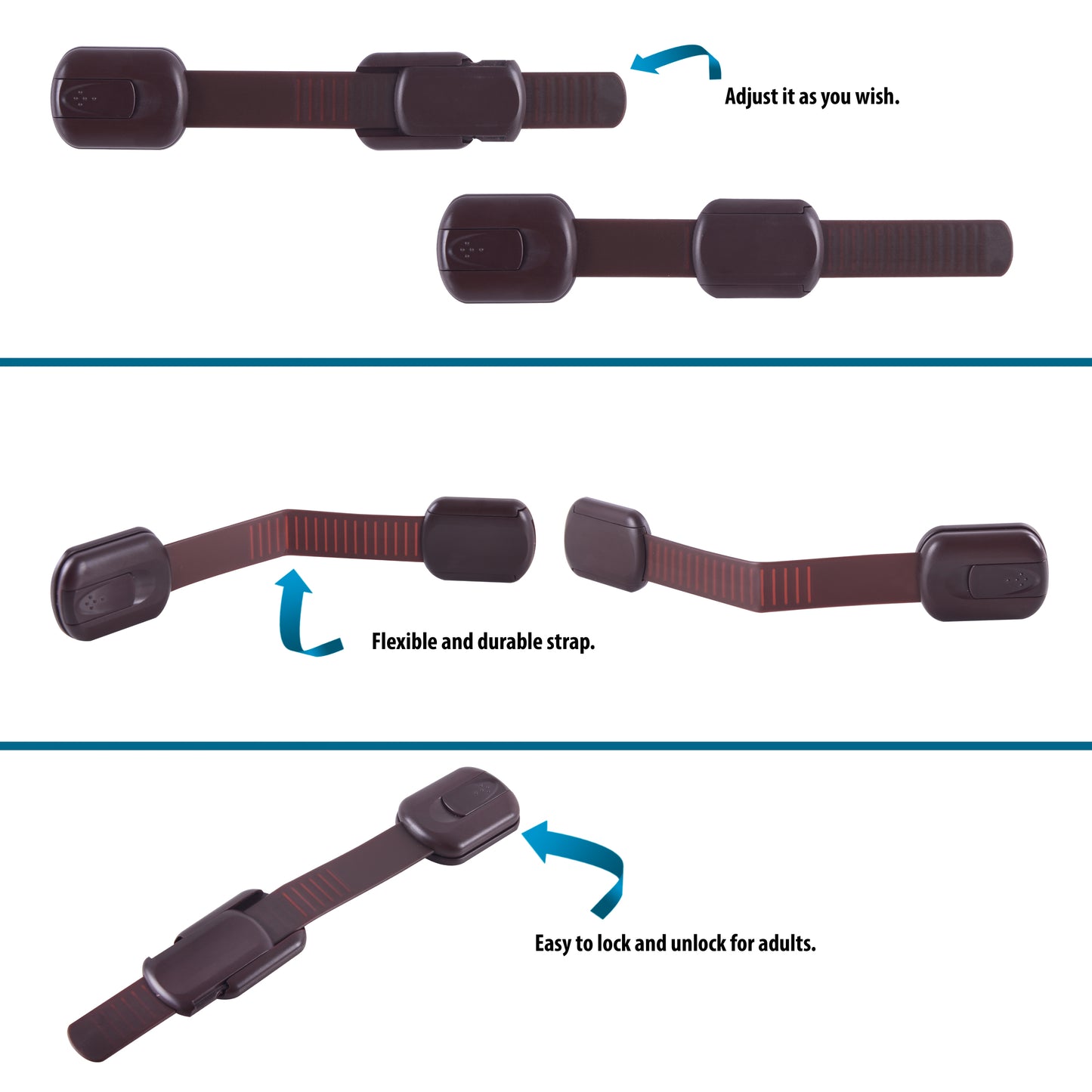 CUTESAFETY Child Safety Locks Brown (10 Pack)