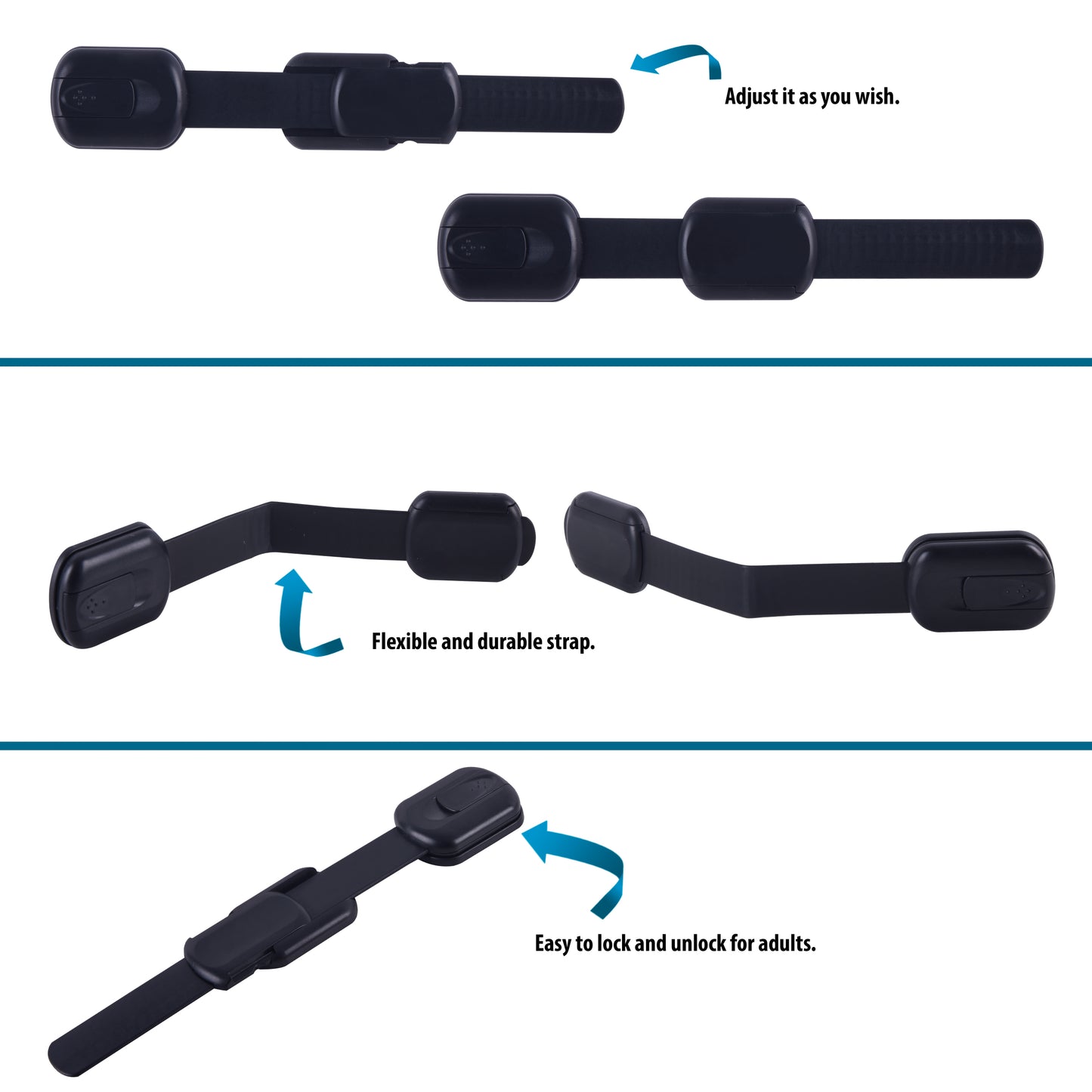 CUTESAFETY Child Safety Locks Black (2 Pack)