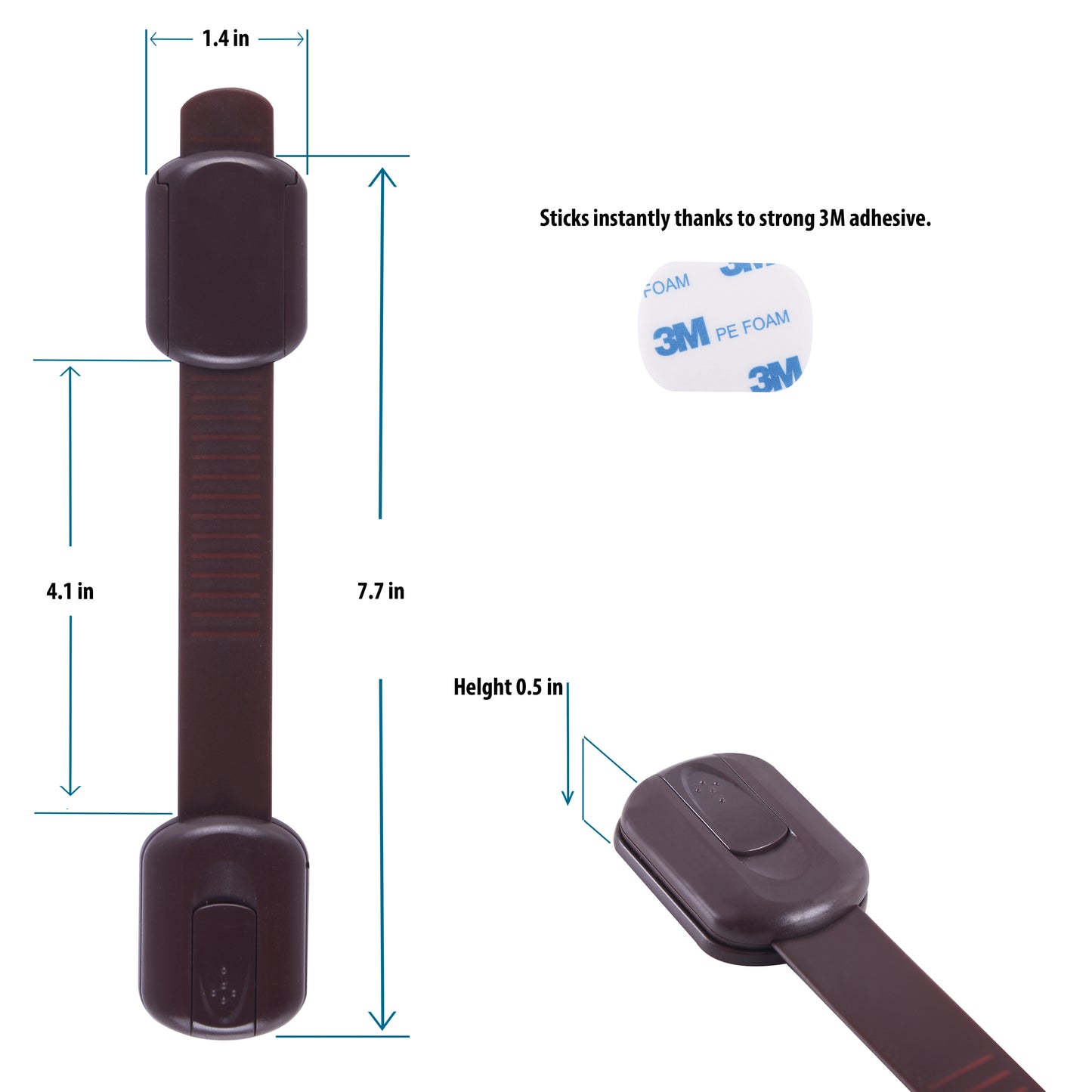 CUTESAFETY Child Safety Locks Brown (10 Pack)