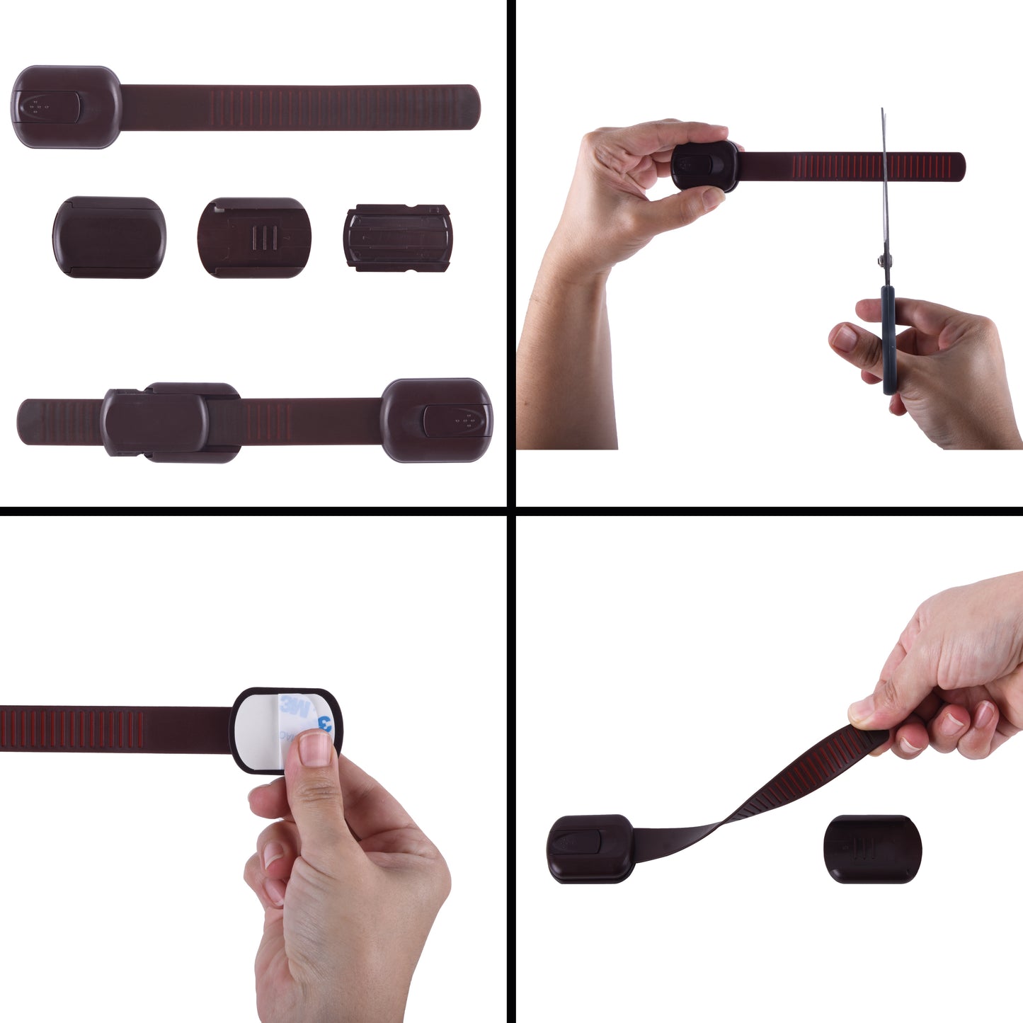 CUTESAFETY Child Safety Locks Brown (8 Pack)