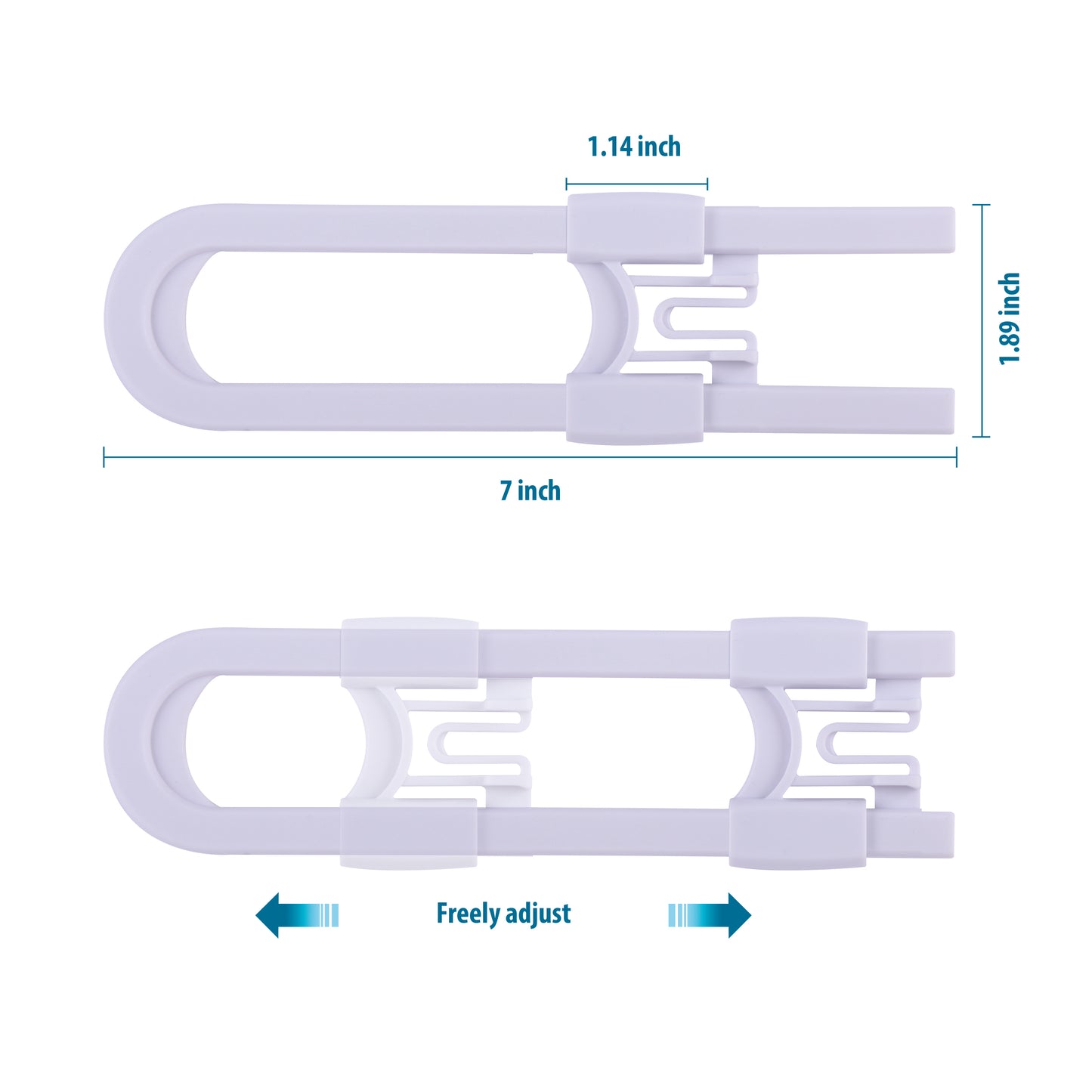 CUTESAFETY Sliding Cabinet Locks White (2 Pack)