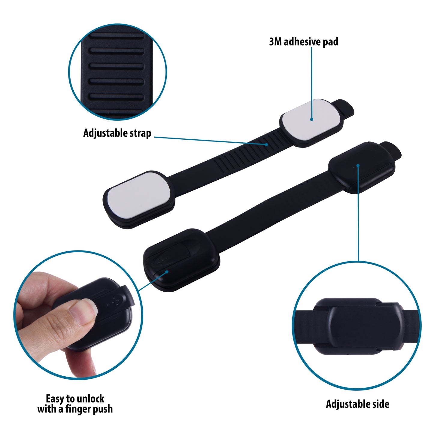 CUTESAFETY Child Safety Locks Black (4 Pack)