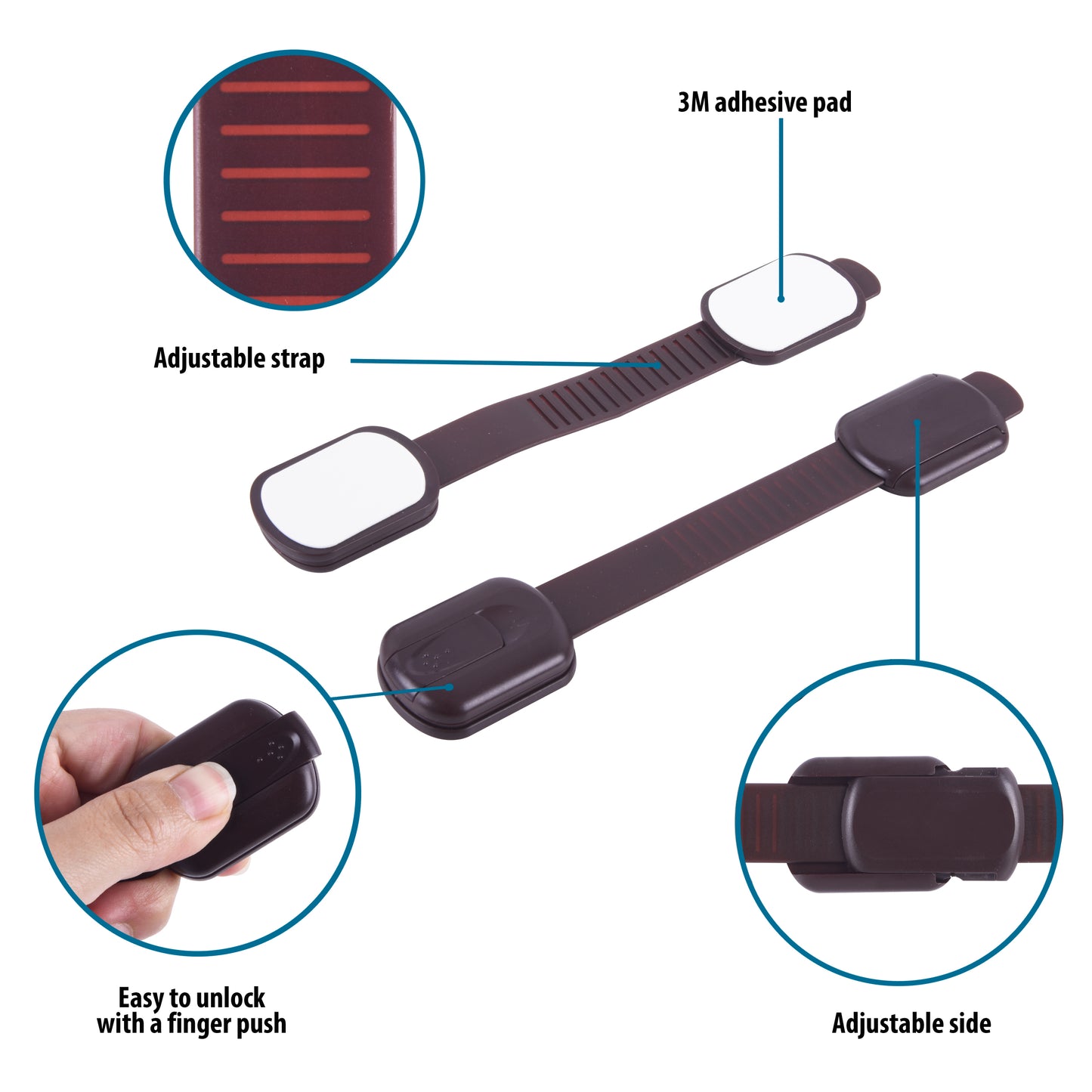 CUTESAFETY Child Safety Locks Brown (8 Pack)