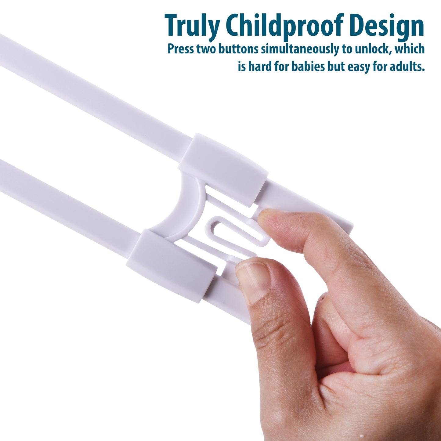 CUTESAFETY Sliding Cabinet Locks White (10 Pack)