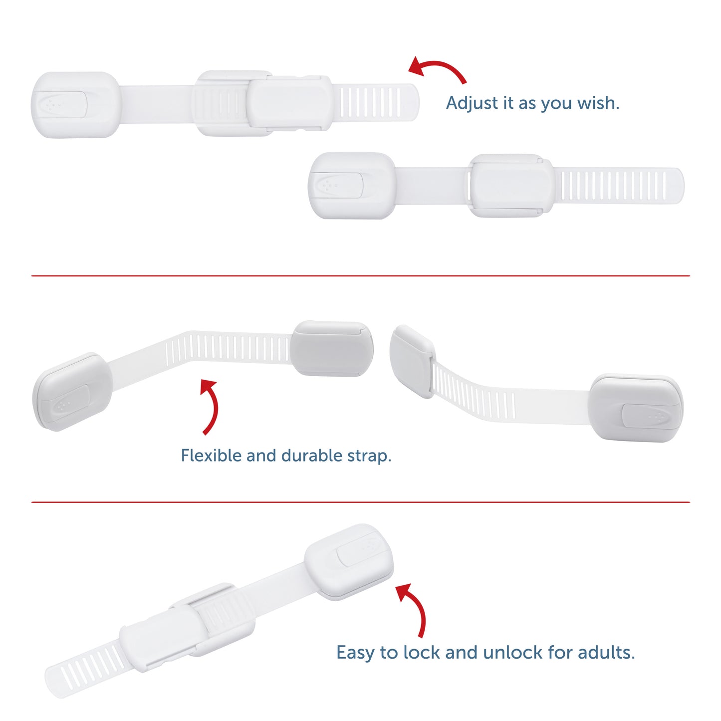 CUTESAFETY Child Safety Locks White (8 Pack)
