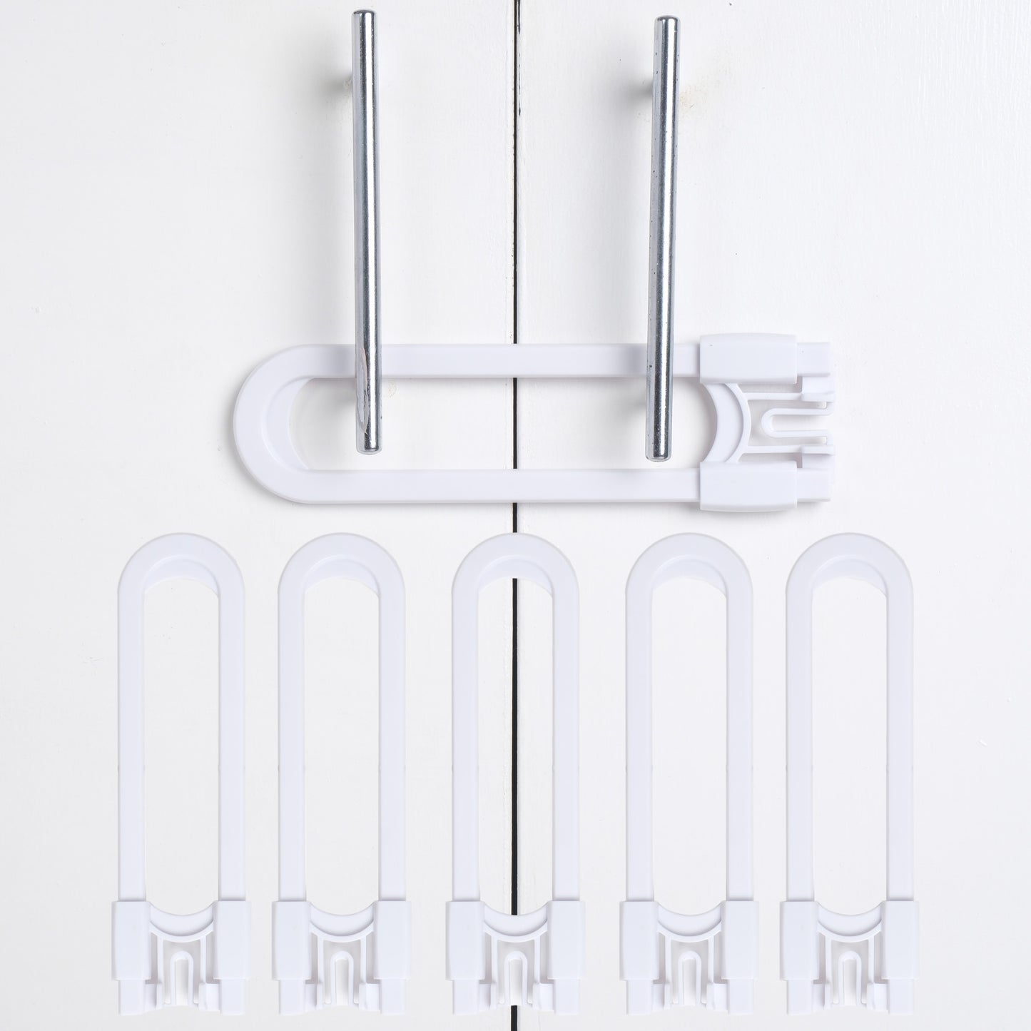 CUTESAFETY Sliding Cabinet Locks White (6 Pack)