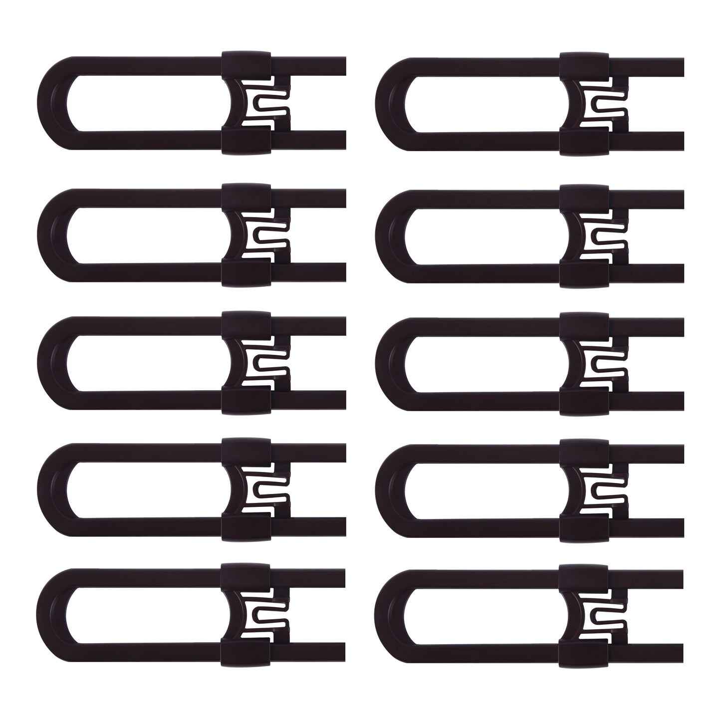 CUTESAFETY Sliding Cabinet Locks Brown (10 Pack)