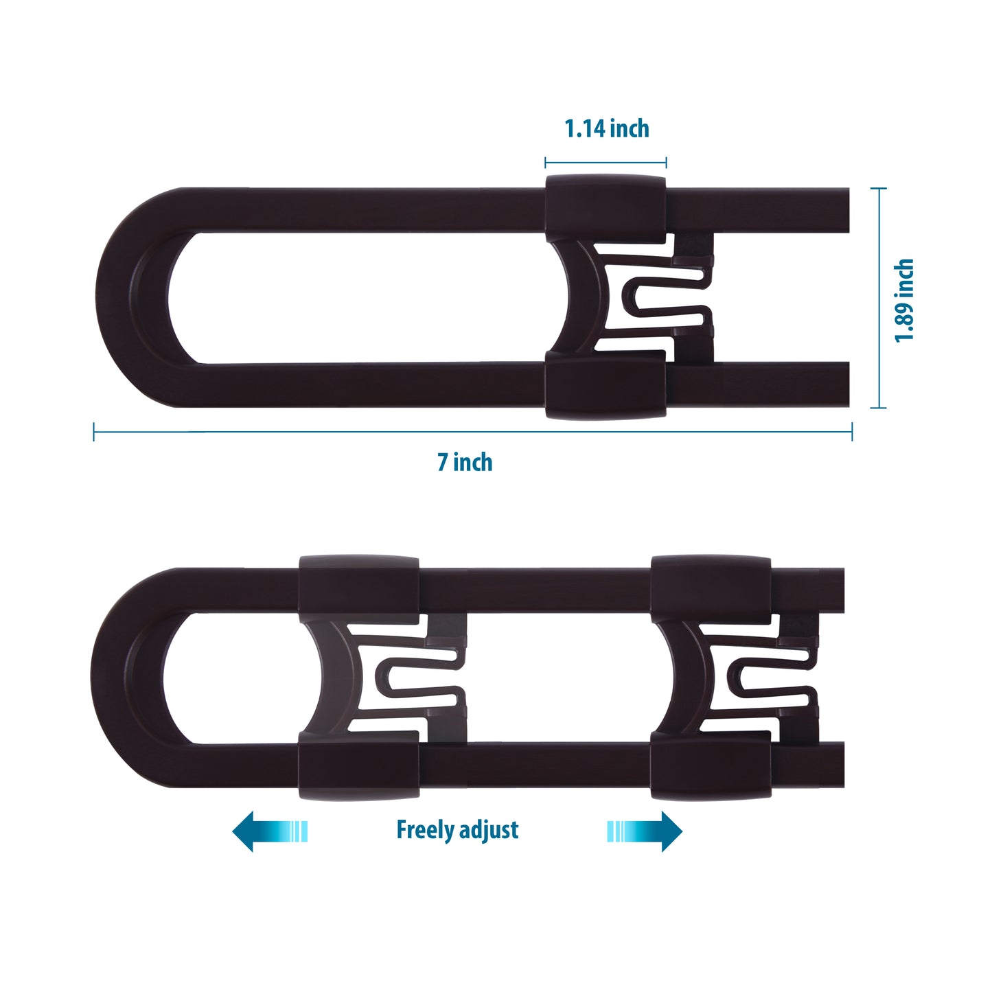 CUTESAFETY Sliding Cabinet Locks Brown (2 Pack)