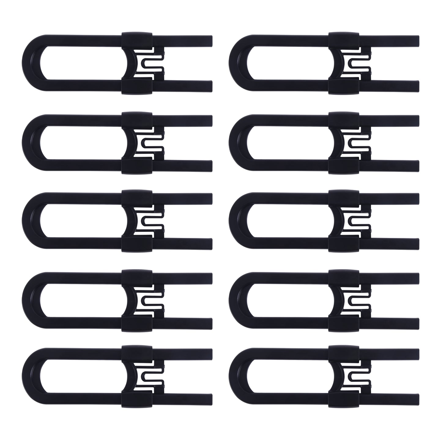 CUTESAFETY Sliding Cabinet Locks Black (10 Pack)