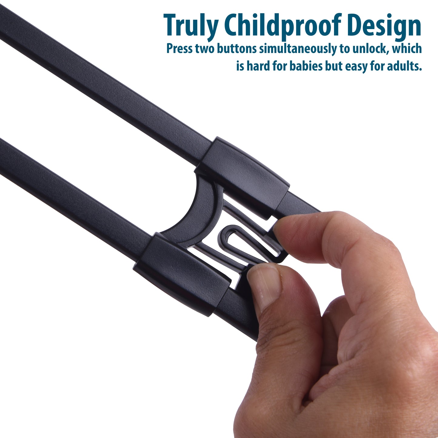 CUTESAFETY Sliding Cabinet Locks Black (6 Pack)