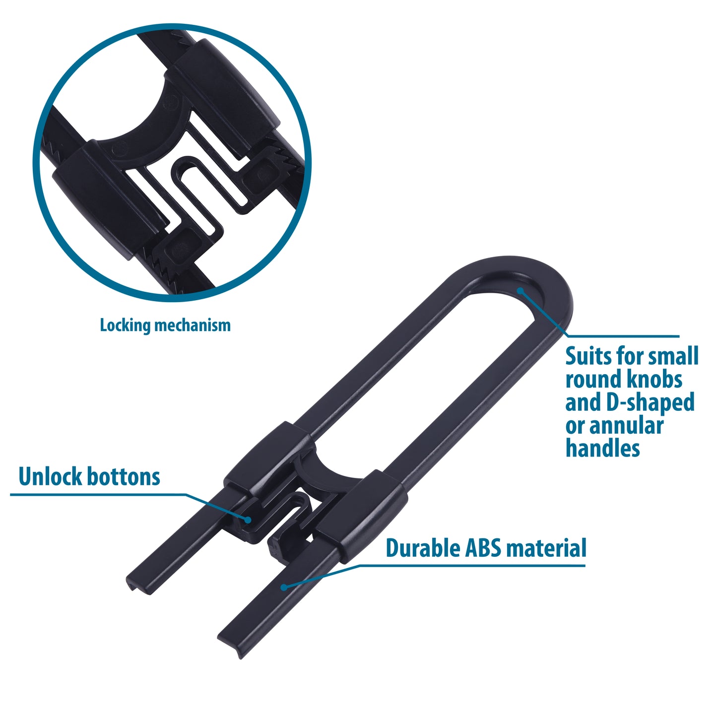 CUTESAFETY Sliding Cabinet Locks Black (2 Pack)