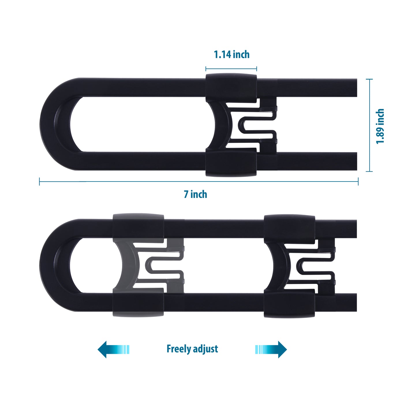 CUTESAFETY Sliding Cabinet Locks Black (2 Pack)