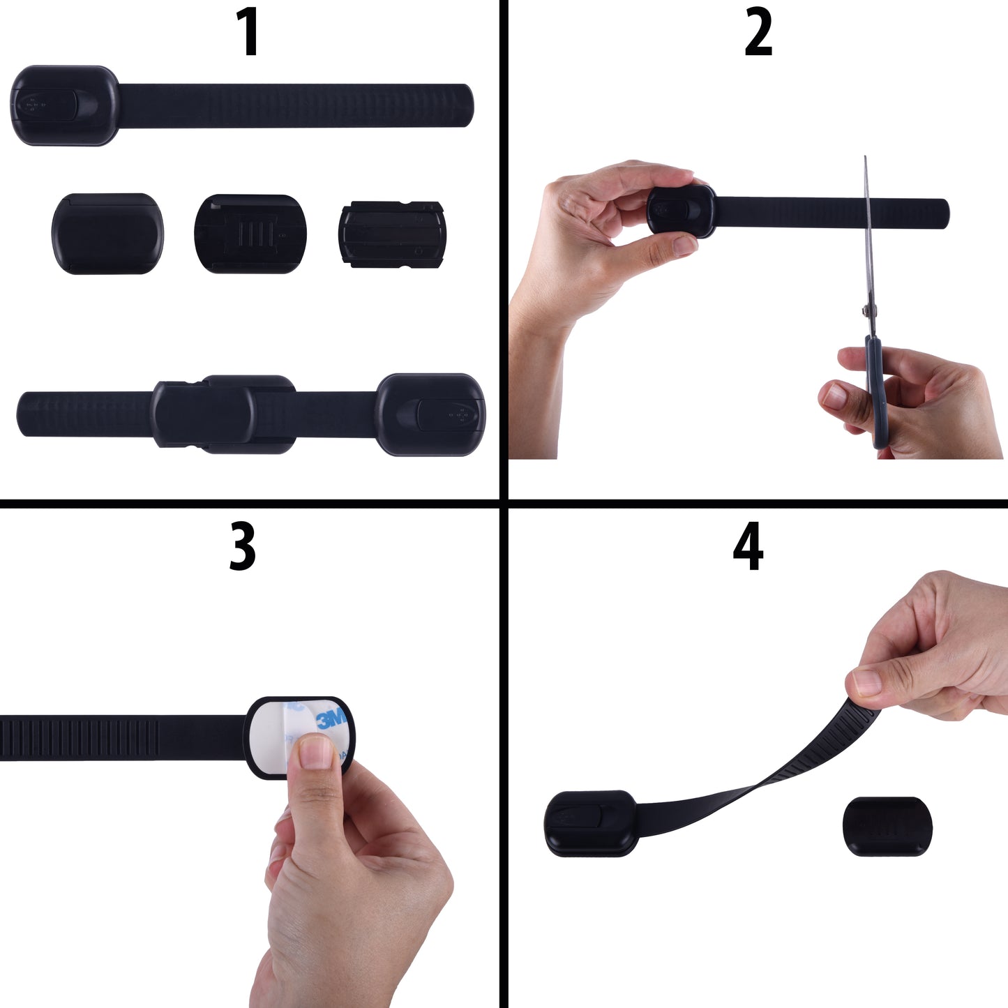 CUTESAFETY Child Safety Locks Black (2 Pack)