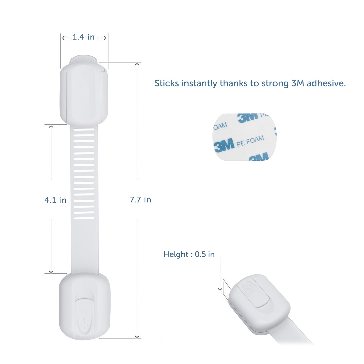 CUTESAFETY Child Safety Locks Gray (8 Pack)