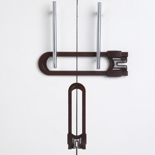 CUTESAFETY Sliding Cabinet Locks Brown (2 Pack)