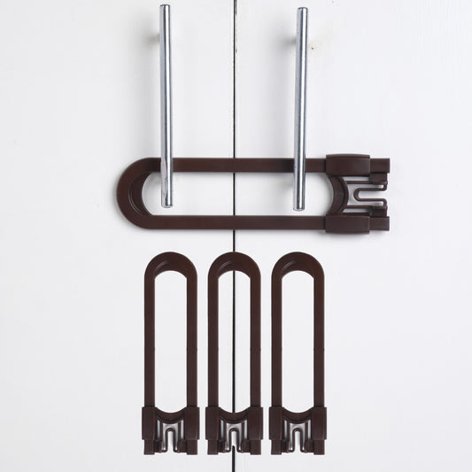 CUTESAFETY Sliding Cabinet Locks Brown (4 Pack)