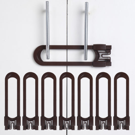 CUTESAFETY Sliding Cabinet Locks Brown (8 Pack)