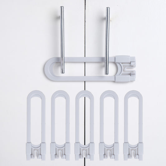 CUTESAFETY Sliding Cabinet Locks Gray (6 Pack)