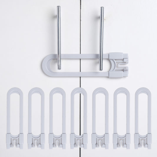 CUTESAFETY Sliding Cabinet Locks Gray (8 Pack)