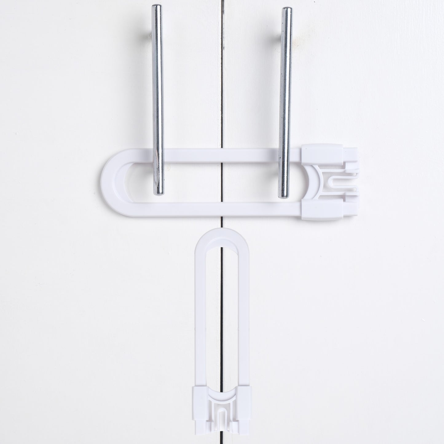 CUTESAFETY Sliding Cabinet Locks White (2 Pack)