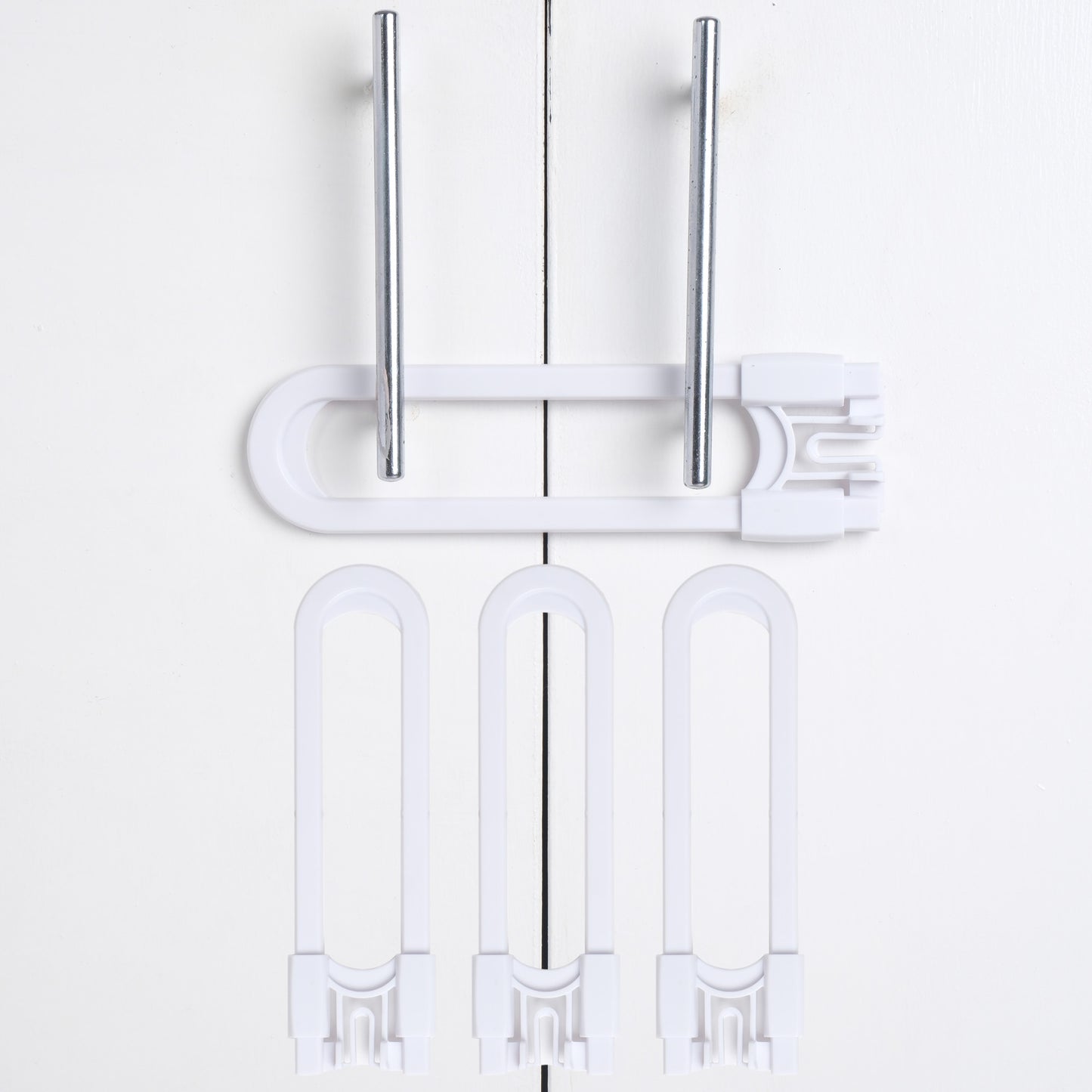 CUTESAFETY Sliding Cabinet Locks White (4 Pack)