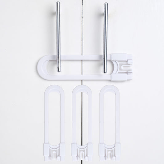 CUTESAFETY Sliding Cabinet Locks White (4 Pack)