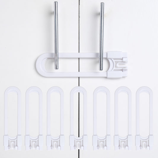 CUTESAFETY Sliding Cabinet Locks White (8 Pack)