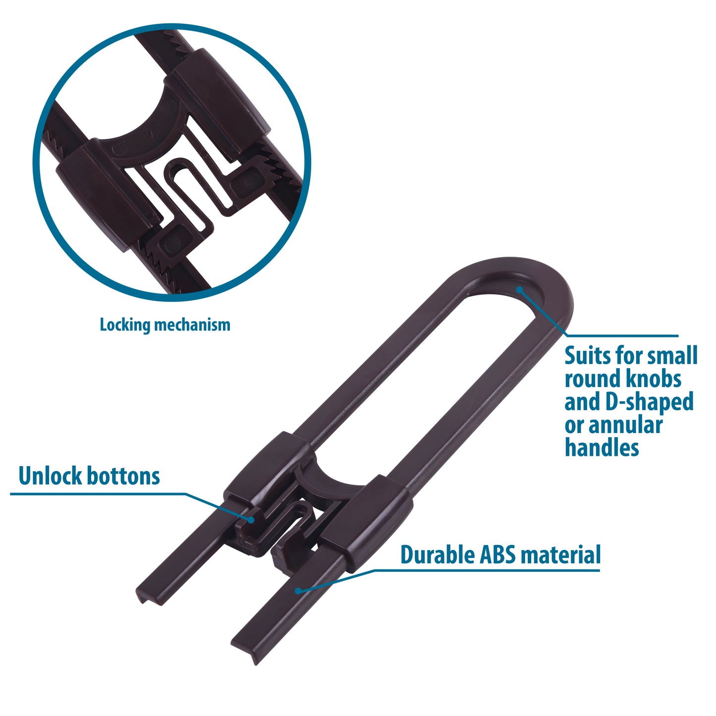 CUTESAFETY Sliding Cabinet Locks Brown (2 Pack)